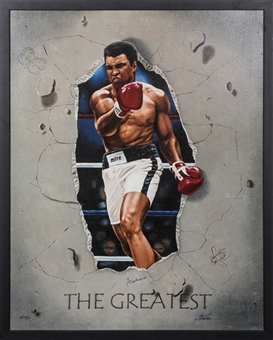 Muhammad Ali Signed "Float Like a Butterfly" Canvas Giclee AP8/10 Also Signed By Artist Steve Parson (JSA)